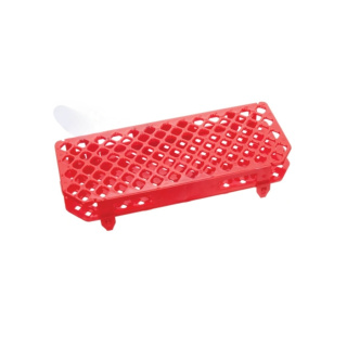 Porte-tubes Eppendorf en PP, 100 places, 1,5 ml, rouge – autoclavable