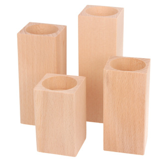 Chandeliers en bois carrés 4 pcs 8-10-12-14cm