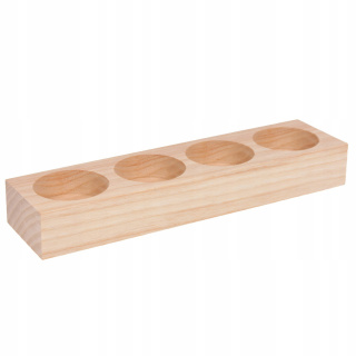 Chandelier en bois pour bougies chauffe-plat 4 trous 19,5x5x2,5cm