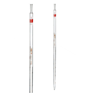 Pipette multidimensionnelle, 5 ml, classe B, échelle brune, "0" en haut