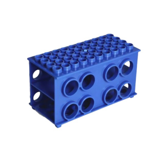 Support pour tubes Falcon, renforcé, 8 emplacements – PP, bleu, 200 × 120 × 95 mm