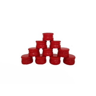Bouchon en aluminium à vis 28/18 mm 50 pcs rouge