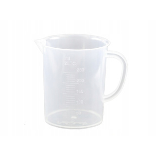 Tube 250ml avec poignée, échelle en relief PP 9cm