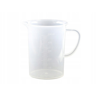 Tube 500ml avec poignée, graduation en relief PP 12cm