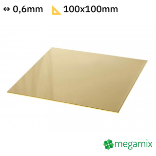 Plaque en laiton 100x100x0,6mm