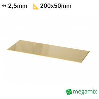 Feuille de laiton 200x50x2,5 mm