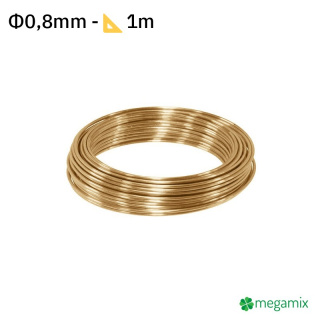 Fil de cuivre de 0,8 mm de diamètre, 1 mètre