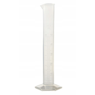 Cylindre mesureur PP 50ml avec échelle en relief