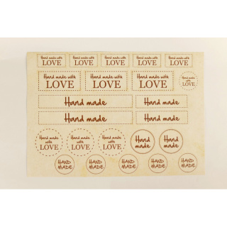 Autocollants HAND MADE WITH LOVE 23 pcs