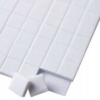 Mousse autocollante blanche 3D 100 pcs 15x15mm cube