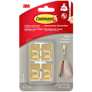 Crochets autocollants dorés Command pour mur 4 pcs