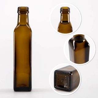 Bouteille en verre 5 pièces 250ml 21cm MARASCA olive
