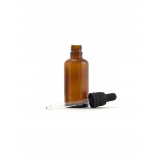 Flacon en verre brun 100ml avec pipette et compte-gouttes