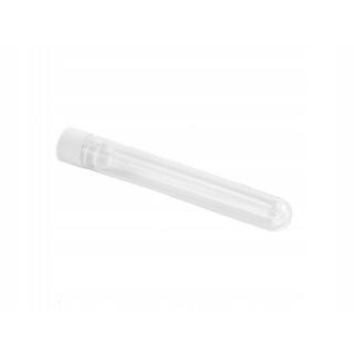 Tube à essai PS 12x75mm avec bouchon blanc 50 pcs