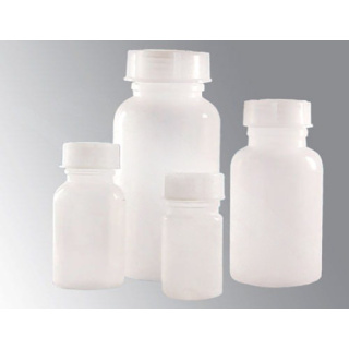 Flacon de laboratoire en plastique LDPE 20 ml avec un col large et un bouchon GL25