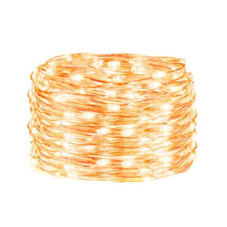 Fil lumineux 50 pcs LED blanc chaud 5m sur piles AA