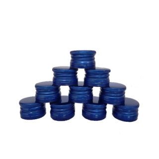 Bouchon en aluminium à vis 28/18 mm 50 pcs bleu