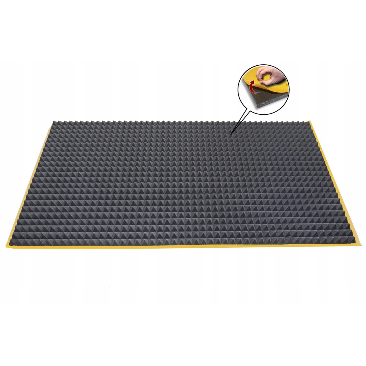samolepiaca akustická zvukotesná pena PYRAMÍDA 50mm 200x100cm nehorľavá