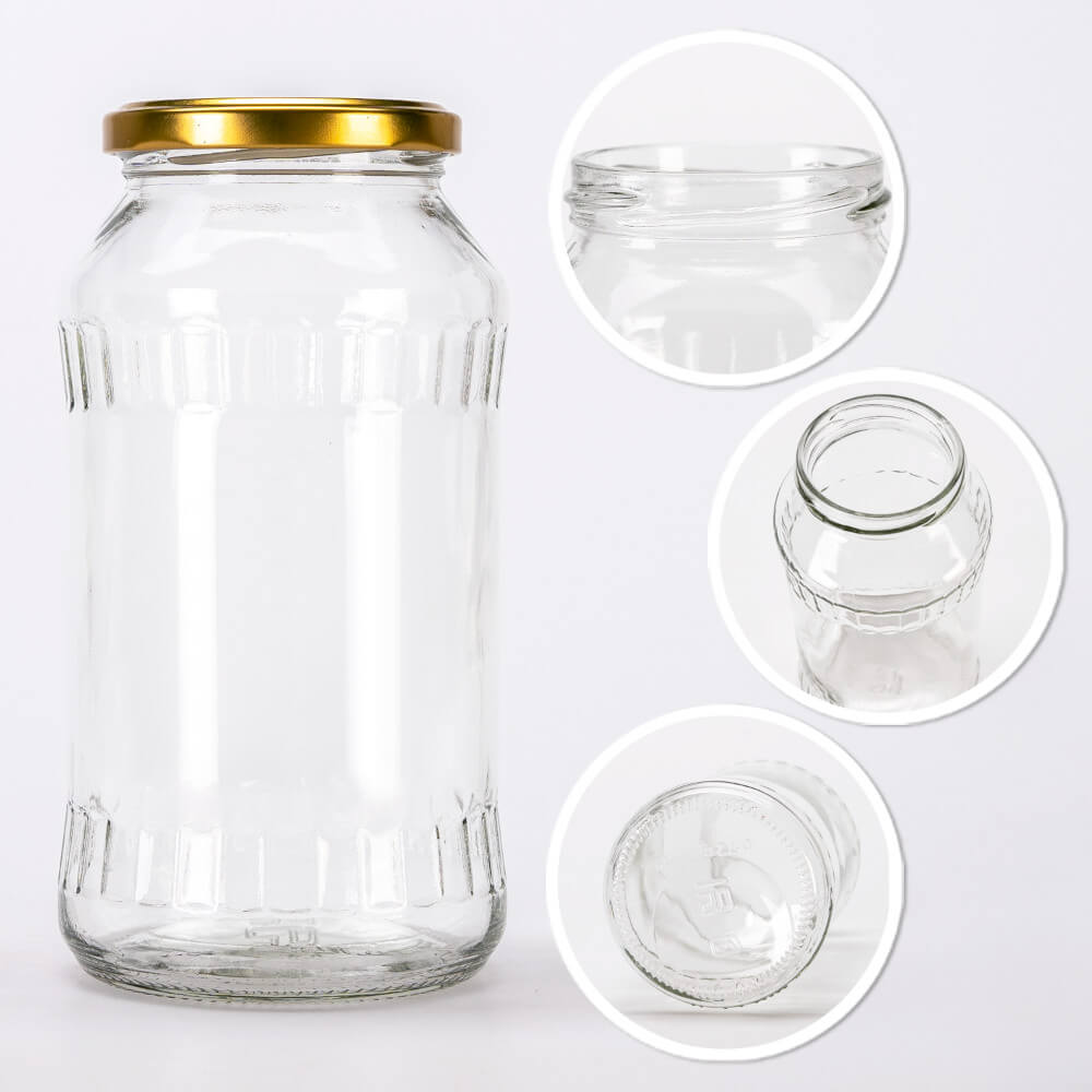 Récipient en verre bocal 720ml 16cm avec couvercle megamix.sk